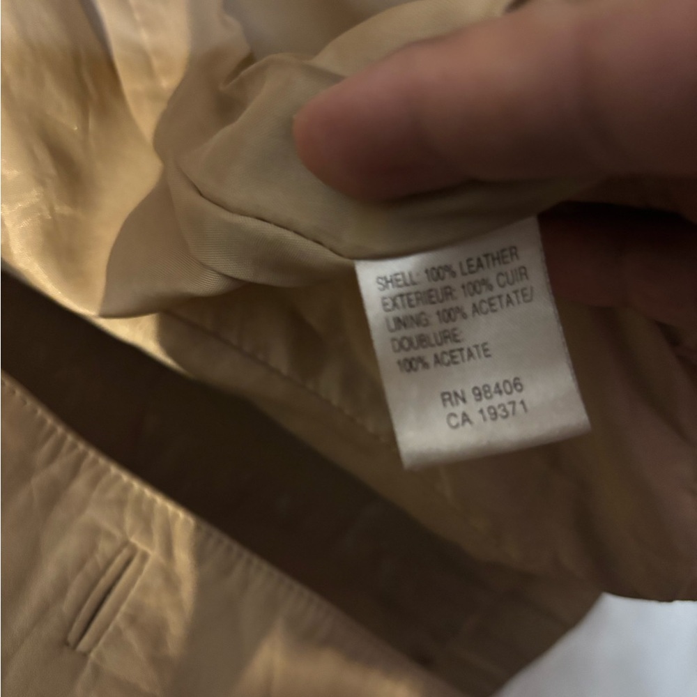 Theory Tan Leather Blazer - Picture 4 of 4